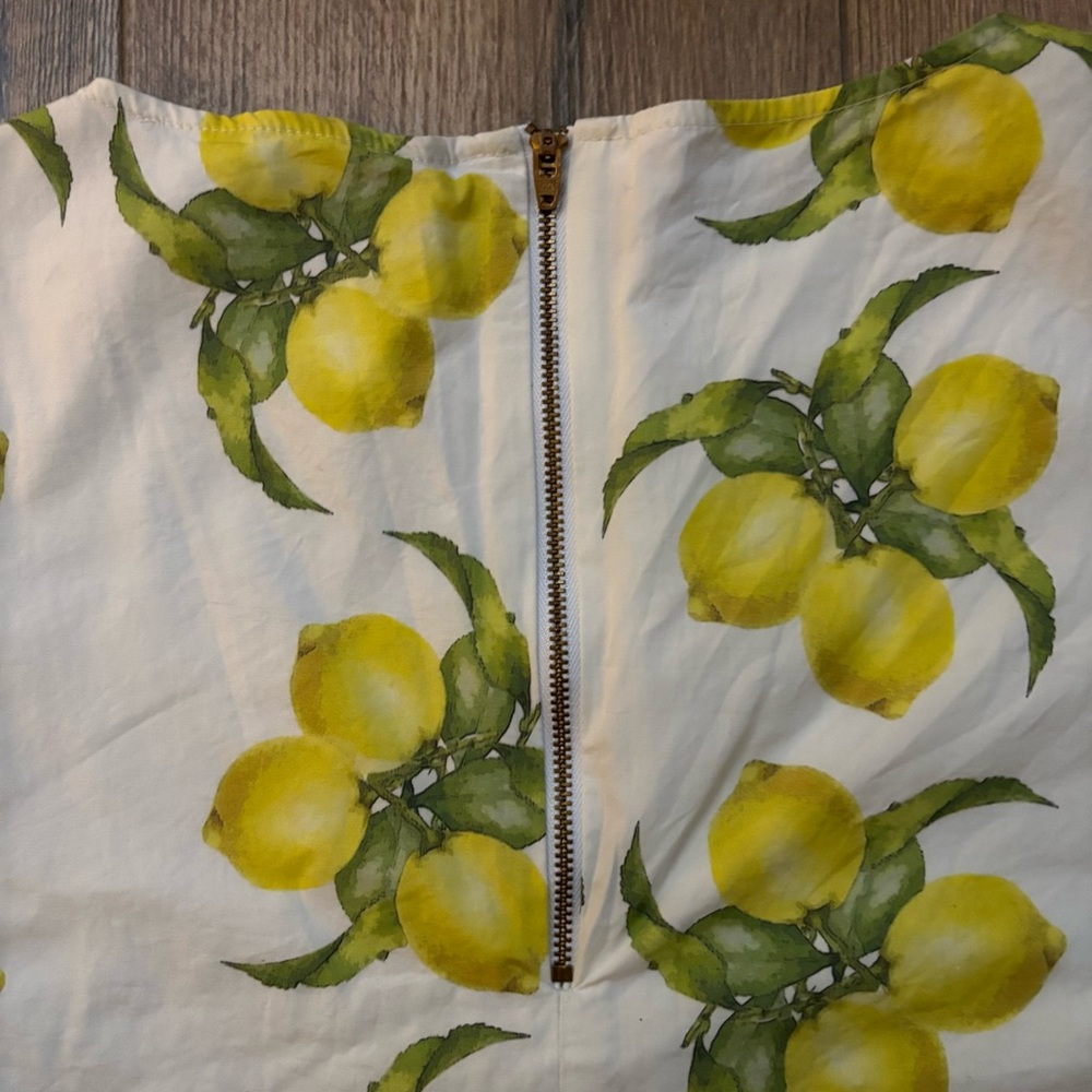 Katie Kime Lemon Print Crop Top Size Medium Made in USA Preppy Summer - Picture 6 of 10